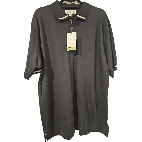 Cutter & Buck Sport Fit India LRG Men Golf Shirt Black Preppy Old Money Casual - Picture 2 of 9